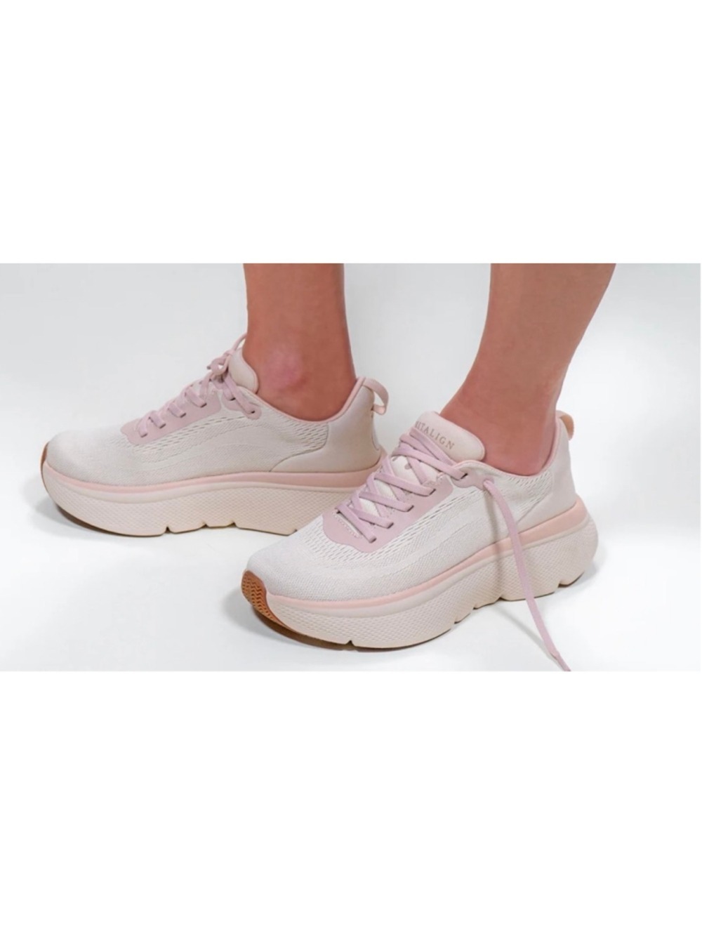 Women's Revitalign Gaia Sneakers Sand Shell Pink Size 11 Wide Walking Shoes